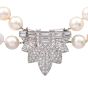 Vintage Double Strand Pearl Diamond Platinum Necklace