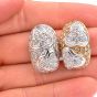   Estate Diamond Platinum 18k Gold Hoop Clip Earrings