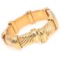 BVLGARI 1.55ct Diamond 18K Gold Grooved Cuff Bracelet 