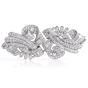 Vintage 12.82cttw Diamond Platinum Double Clip Brooch Pin
