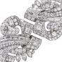 Vintage 12.82cttw Diamond Platinum Double Clip Brooch Pin