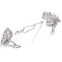 Vintage 12.82cttw Diamond Platinum Double Clip Brooch Pin
