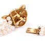 Estate Diamond Emerald 18k Gold Panther Pearl Necklace 