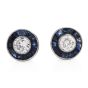 Classic Deco 1.35cts Diamond Sapphire Platinum Stud Earrings