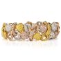 Natural Fancy pink Yellow White GIA Diamond 18K Gold Heart Bracelet