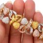 Natural Fancy pink Yellow White GIA Diamond 18K Gold Heart Bracelet