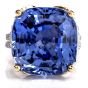 GIA Certified Ceylon No Heat 35.34 carat Sapphire Diamond Platinum 18K Ring