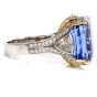 GIA Certified Ceylon No Heat Sapphire Diamond Platinum 18K Gold Cocktail Ring