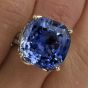 GIA Certified Ceylon No Heat 35.34 carat Sapphire Diamond Platinum 18K Ring
