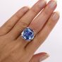 GIA Certified Ceylon No Heat 35.34 carat Sapphire Diamond Platinum 18K Ring