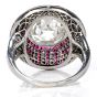Vintage Art Deco 6.05ct Old European Cut Diamond Ruby Platinum Ring