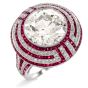 Vintage Art Deco 6.05ct Old European Cut Diamond & Ruby Ring