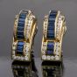 C. Krypell Diamond Sapphire 18K Gold Earrings