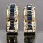 C. Krypell Diamond Sapphire 18K Gold Earrings