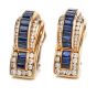 C. Krypell Diamond Sapphire 18K Gold Earrings