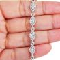 Estate 4.25ct Marquise Cut Diamond 18K White Gold Infinity Link Diamond Bracelet
