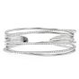 Modern Crossover 3.85cts Diamond 18K White Gold Cuff Bangle Bracelet