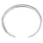 Modern Crossover 3.85cts Diamond 18K White Gold Cuff Bangle Bracelet