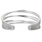 Modern Crossover 3.85cts Diamond 18K White Gold Cuff Bangle Bracelet