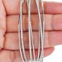 Modern Crossover 3.85cts Diamond 18K White Gold Cuff Bangle Bracelet