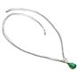 Estate Asscher-Cut Diamond Vivid Green Emerald 18K Gold Dangle Drop Pendant Necklace