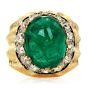 Buccellati Vintage  Fine Cabousion Emerald Diamond 18K Gold Ring