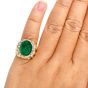 Buccellati Vintage  Fine Cabousion Emerald Diamond 18K Gold Ring