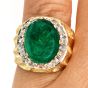 Buccellati Vintage  Fine Cabousion Emerald Diamond 18K Gold Ring