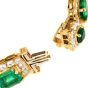 Estate Diamond GIA Emerald 18K Gold Flower Bracelet - Dover Jewelry