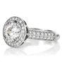 Estate Round Natural Diamond 14K White Gold Halo Engagement Ring
