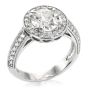 Estate Round Natural Diamond 14K White Gold Halo Engagement Ring