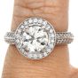 Estate Round Natural Diamond 14K White Gold Halo Engagement Ring