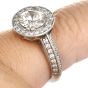 Estate Round Natural Diamond 14K White Gold Halo Engagement Ring