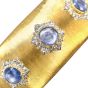 Buccellati Vintage Cabochon Blue Sapphire 18K Gold Cuff Bracelet
