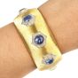 Buccellati Vintage Cabochon Blue Sapphire 18K Gold Cuff Bracelet