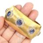 Buccellati Vintage Cabochon Blue Sapphire 18K Gold Cuff Bracelet