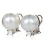 Estate 15mm South Sea Pearl 0.95cts Diamond White Gold Classic Clip On Earrings