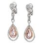 GIA Natural Fancy Light Pink Diamond Platinum Gold Dangle Earrings
