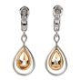 GIA Natural Fancy Light Pink Diamond Platinum Gold Dangle Earrings