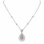 3.76cts GIA Natural Light Pink Platinum18k Diamond Necklace Pendant
