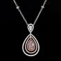 3.76cts GIA Natural Light Pink Platinum18k Diamond Necklace Pendant