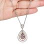 3.76cts GIA Natural Light Pink Platinum18k Diamond Necklace Pendant