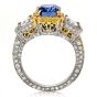9.89 carats No-Heat Ceylon GIA Sapphire Fancy Diamond three stone Platinum Ring