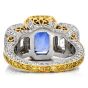 9.89 carats No-Heat Ceylon GIA Sapphire Fancy Diamond three stone Platinum Ring