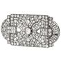 Antique Art Deco 5.50ct Diamond Platinum Filigree Geometric Open Brooch Pin