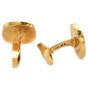 Signed Vintage Retro Lapis Lazuli &  Mother Of Pearl 18K Yellow Gold Cushion Men Cufflinks
