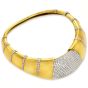 Italian Diamond Gold 18K Cleopatra Wide Choker Collar Necklace 31.66cts