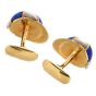 Vintage Diamond Lapis Lazuli Mother Of Pearl 18K Gold Baseball Cap Cufflinks