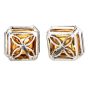 GIA 6.67cts Fancy Yellow Cushion Diamond 18K Stud Earrings-Dover Jewelry