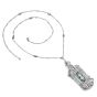 Antique Art Deco Diamond Emerald Platinum Bow Brooch Pendant Necklace 